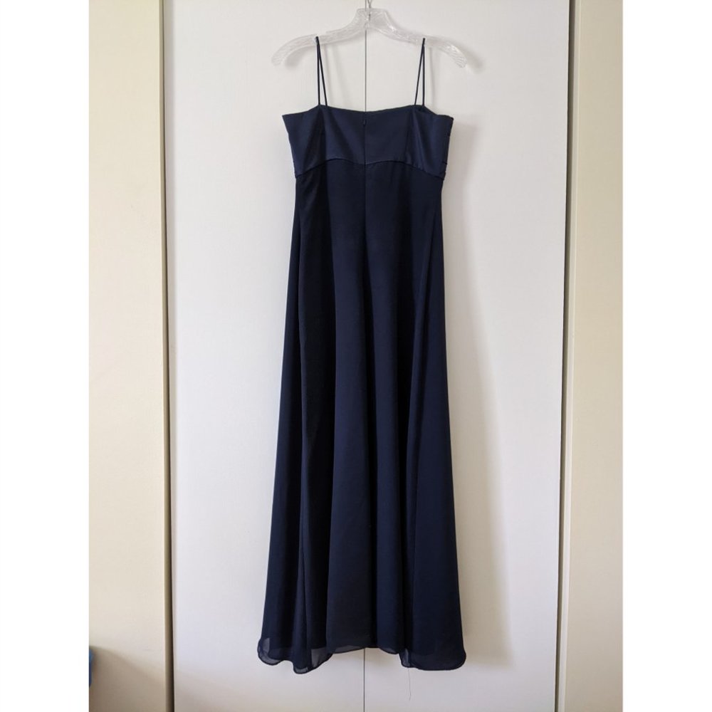 David's Bridal Michealangelo Navy Bridesmaid Dress - Picture 2 of 4